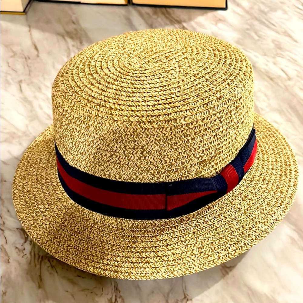 Epoch Straw Fedora Hat Size S/M EXC